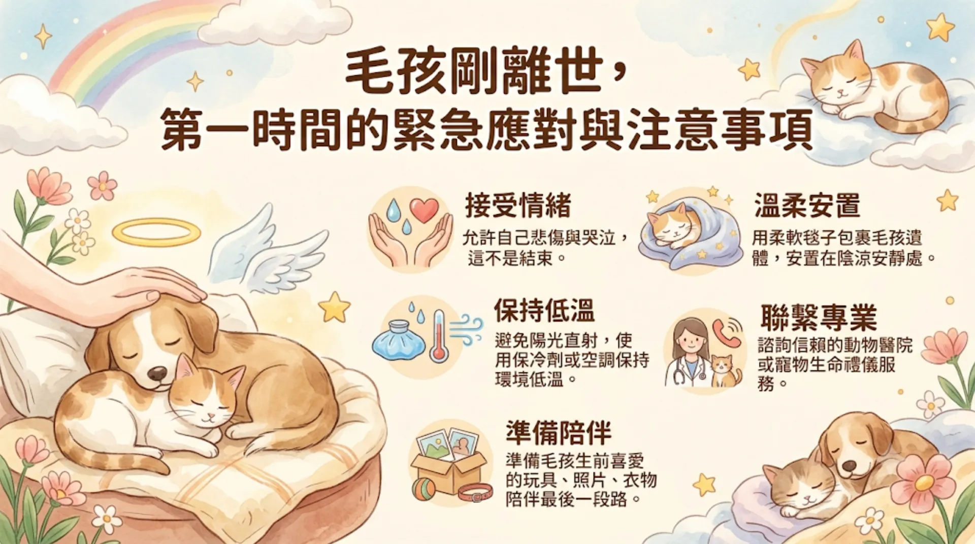 毛孩剛離世，第一時間的緊急應對與注意事項｜暮浴寵物禮儀
