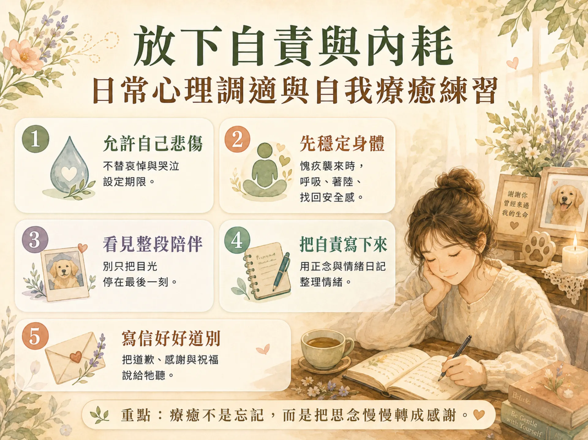 放下自責與內耗 日常心理調適與自我療癒練習｜暮浴寵物禮儀