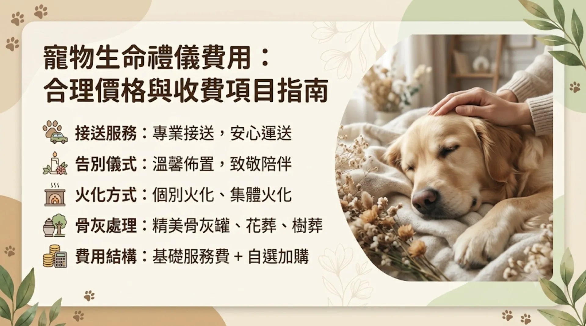 寵物生命禮儀費用：合理價格與收費項目指南｜暮浴寵物禮儀