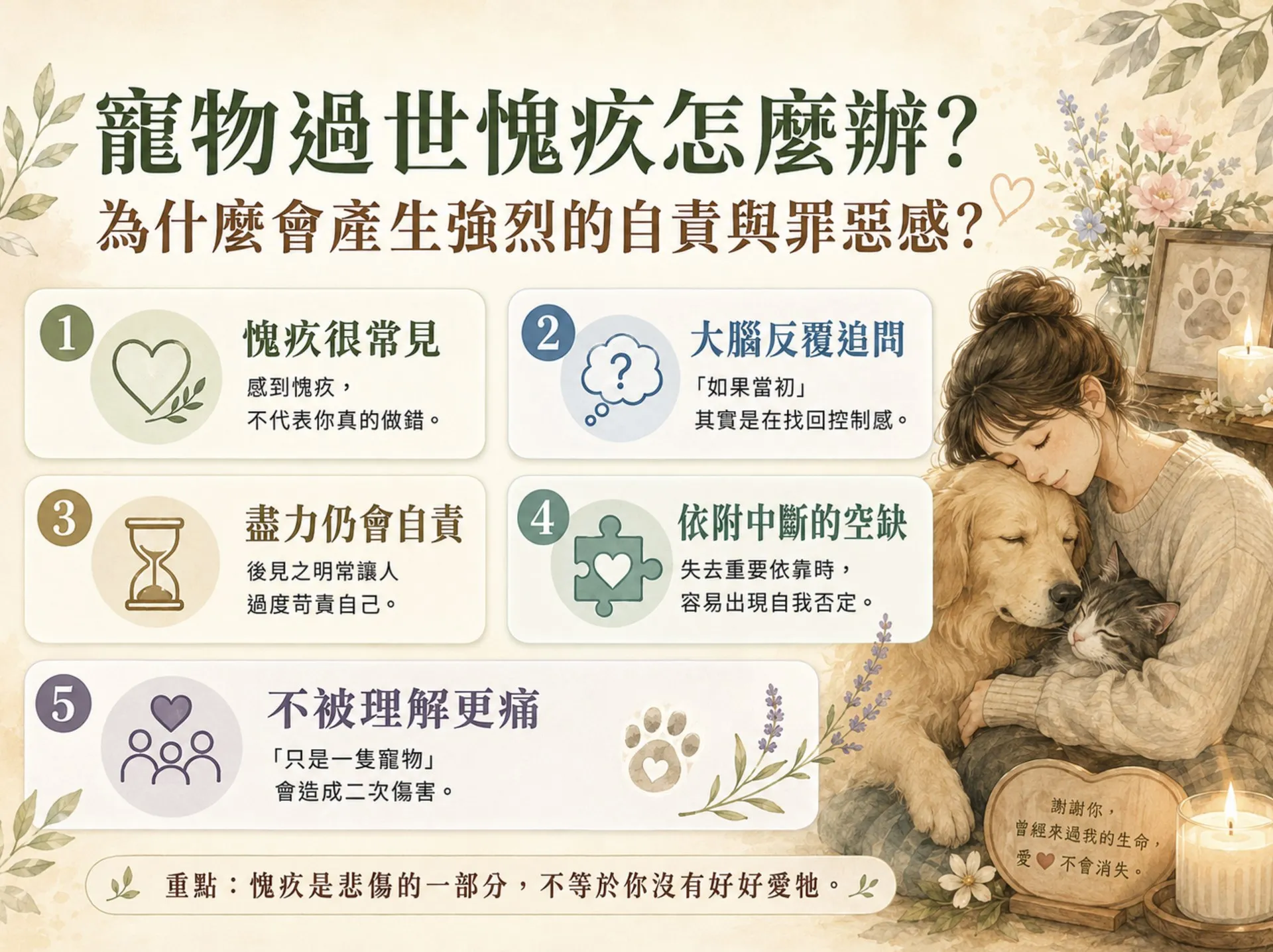 寵物過世愧疚怎麼辦？為什麼會產生強烈的自責與罪惡感｜暮浴寵物禮儀