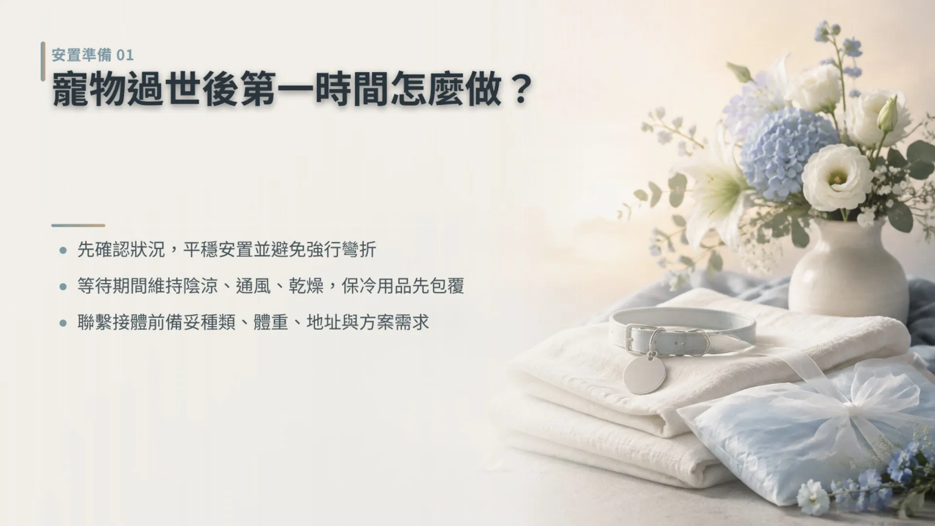 寵物過世後第一時間怎麼做？等待接體的安置與聯絡準備｜暮浴寵物禮儀